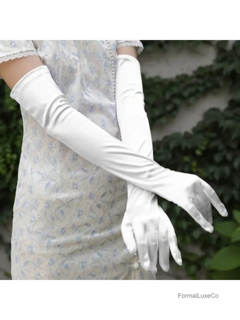 Long Satin Opera Gloves for Women 1920s Elbow Length